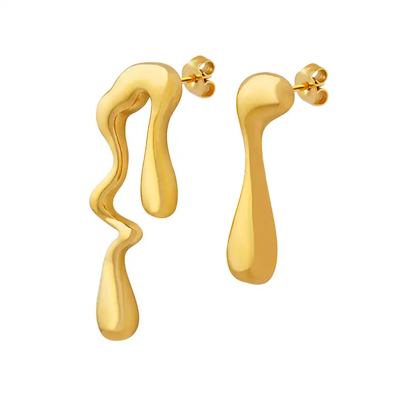 abstract molten gold earrings