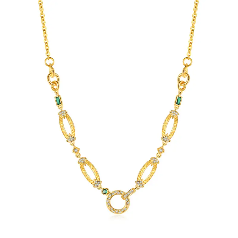 brass 18k gold bold oval link chain necklace