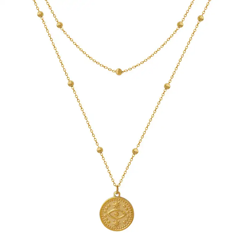 coin layered gold necklace