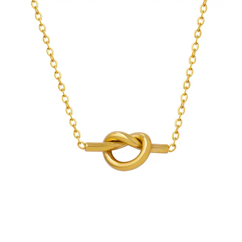 gold knot charm necklace