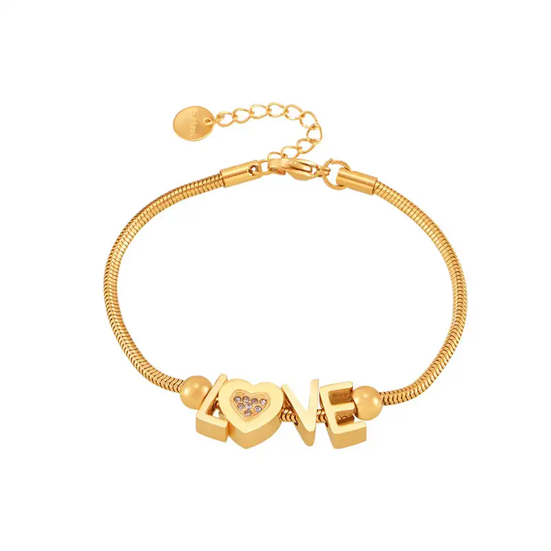 gold love letter bracelet
