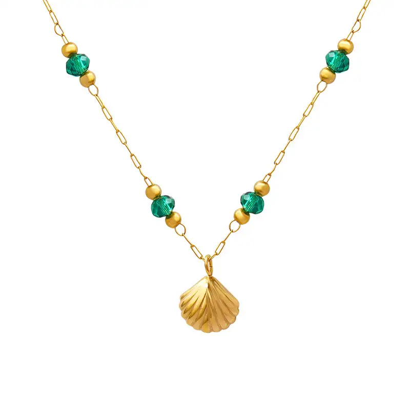 gold shell bead necklace