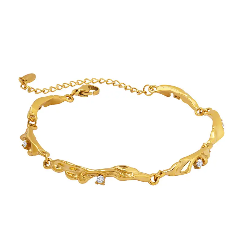 irregular twisted gold bracelet