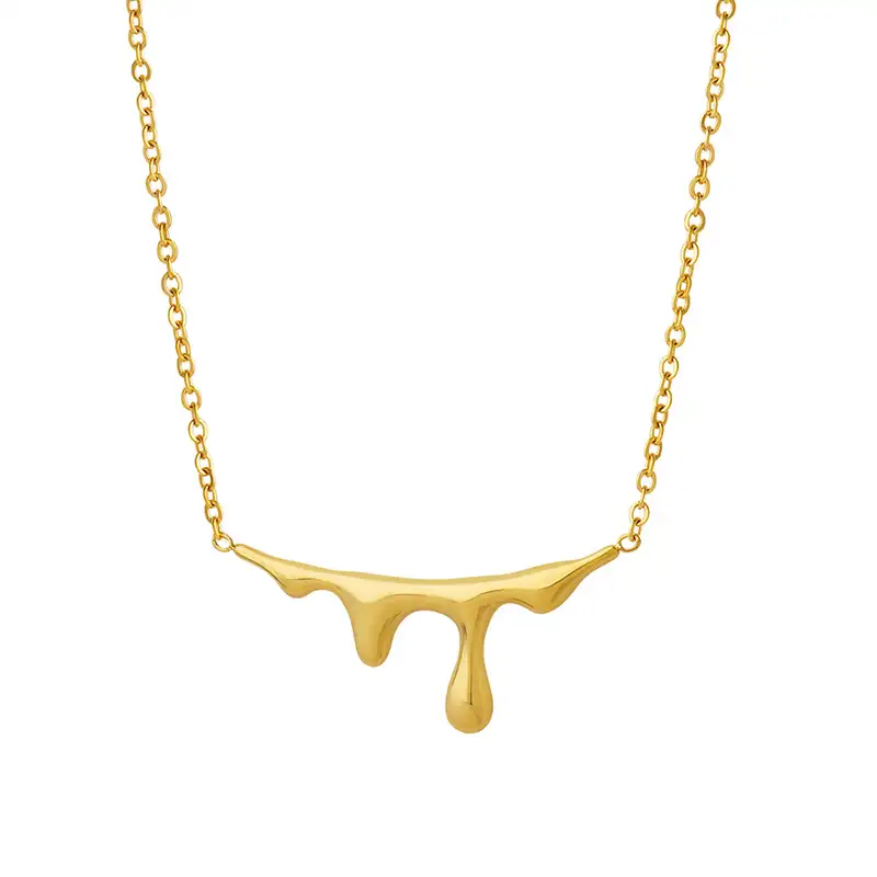 molten drip gold necklace