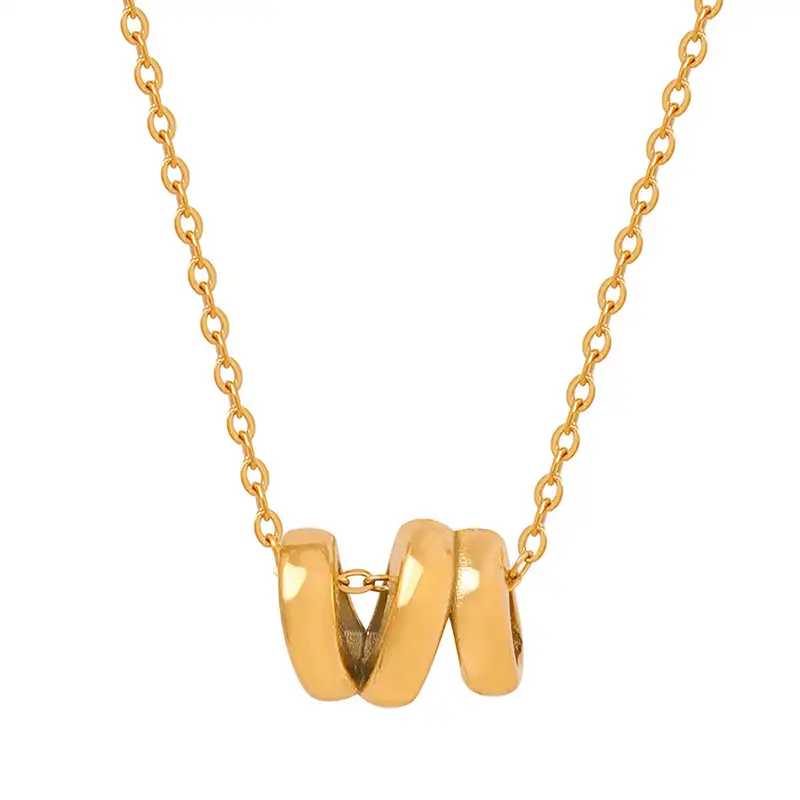 triple ring gold necklace