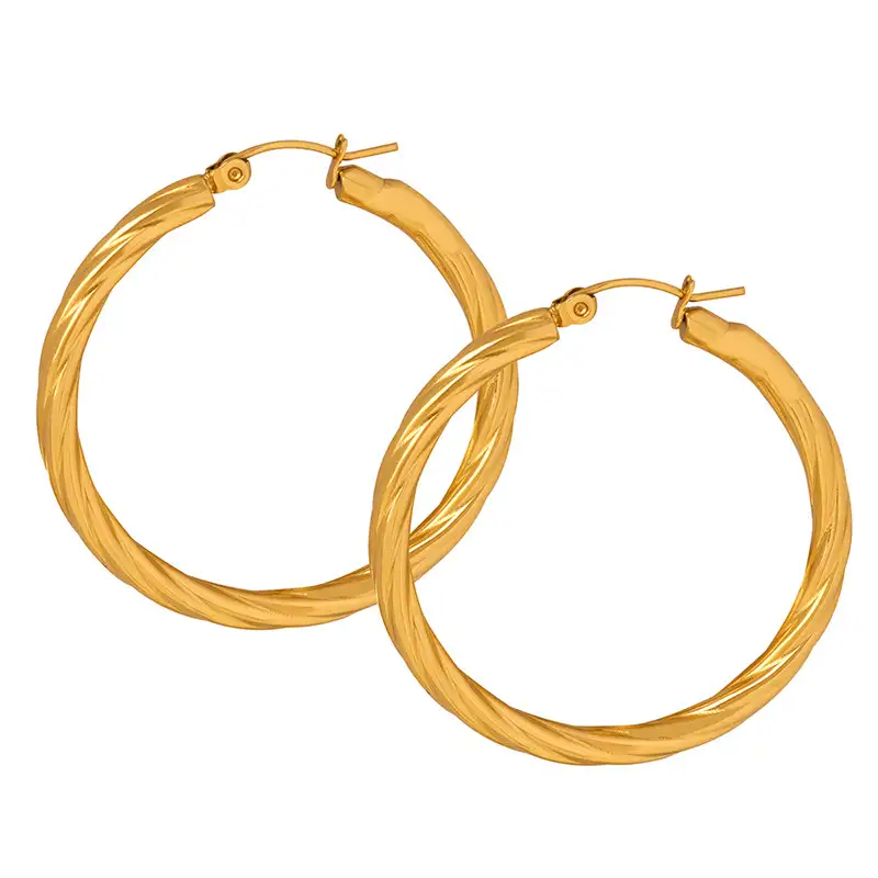 twisted gold hoop earrings