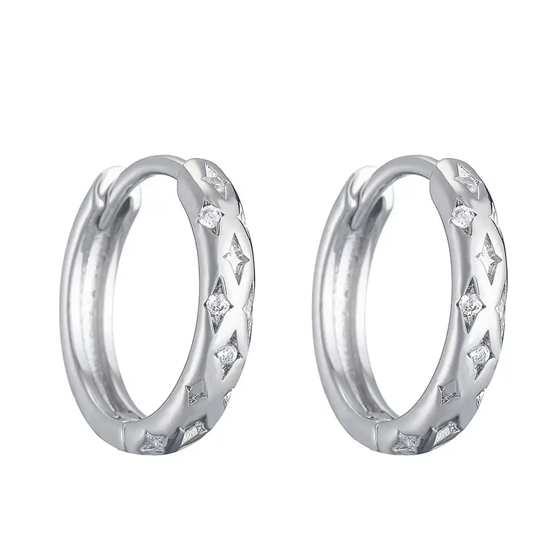 vintage style brass silver engraved pattern hoops