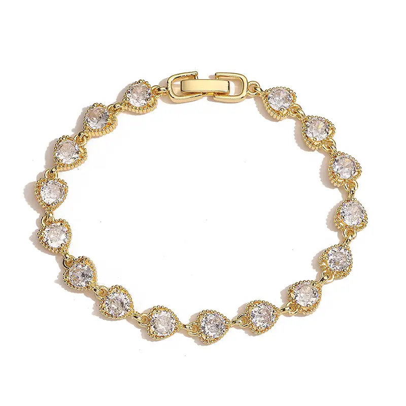 brass-18k-gold-large-cz-station-link-bracelet